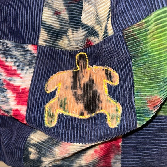Colorful Patchwork Turtle Corduroy Shoulder Bag - Picture 2 of 9